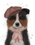 Picture of BORDER COLLIE HAT AND PINK SCARF