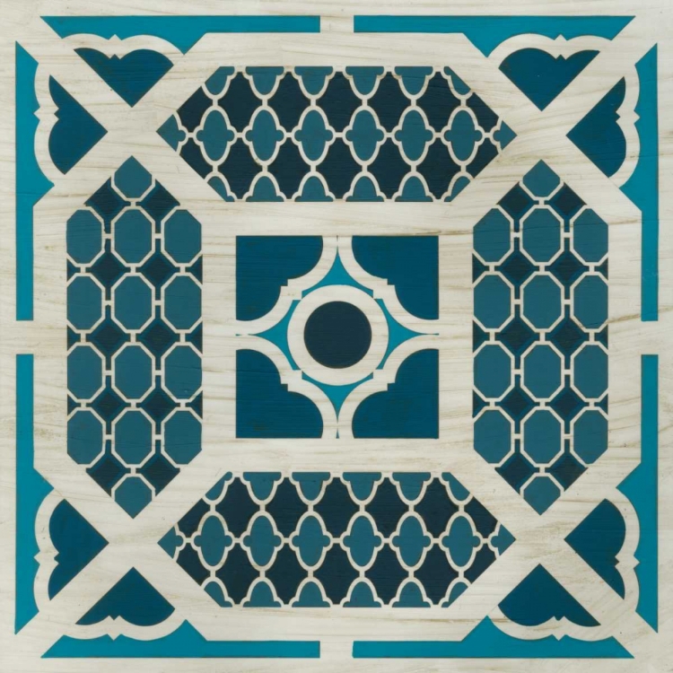 Picture of EMBELLISHED INDIGO LATTICE IV