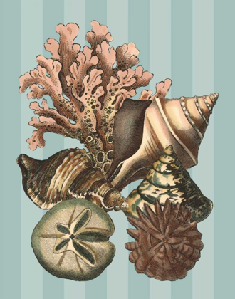 Picture of SHELL AND CORAL ON AQUA I