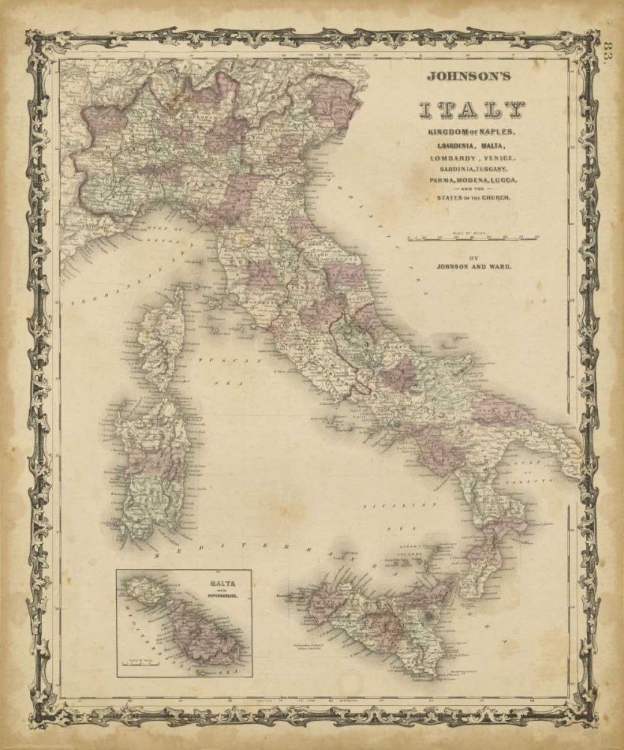 Picture of JOHNSONS MAP OF ITALY