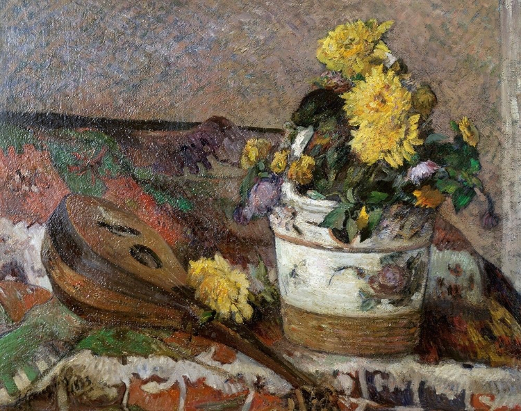 Picture of MANDOLIN AND VASE OF FLOWERS