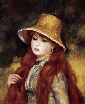 Picture of YOUNG GIRL IN A STRAW HAT