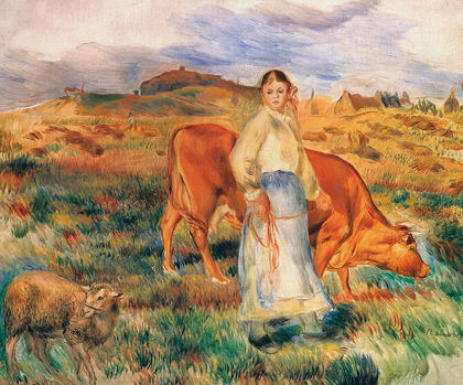 Picture of SHEPHERDESS WITH COW AND EWE