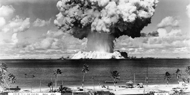 Picture of BIKINI ATOLL - OPERATION CROSSROADS BAKER DETONATION - JULY 25, 1946: DBCR-T1-318-EXP #6 AF434-4