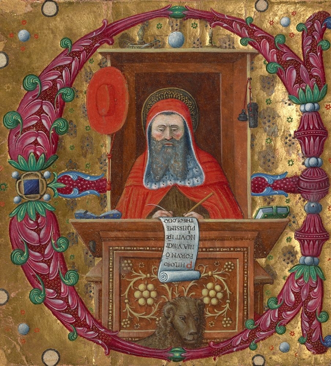 Picture of INITIAL E: SAINT JEROME IN HIS STUDY