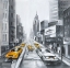 Picture of GRAYSCALE STREET WITH YELLOW CARS