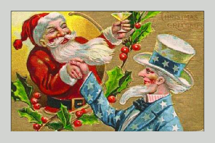 Picture of SANTA WITH UNCLE SAM LITHO