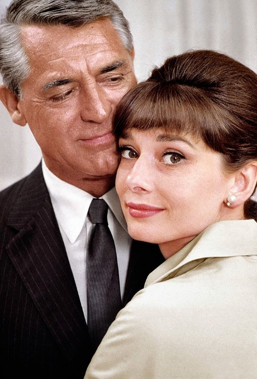 Picture of CARY GRANT WITH AUDREY HEPBURN - CHARADE