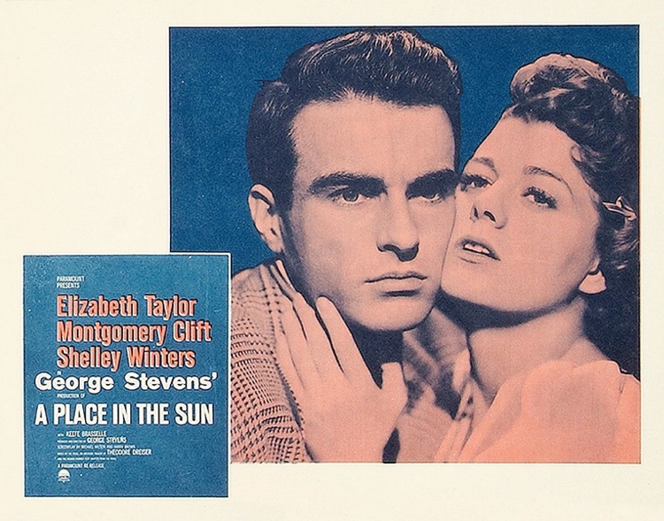 Picture of ELIZABETH TAYLOR - A PLACE IN THE SUN - LOBBY CARD