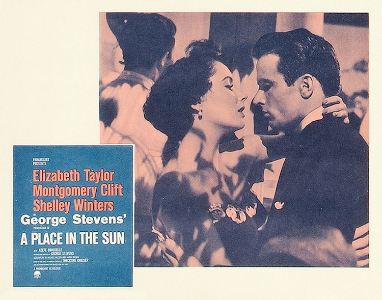 Picture of ELIZABETH TAYLOR - A PLACE IN THE SUN - LOBBY CARD