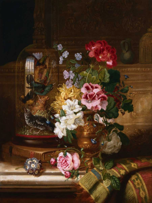 Picture of A VASE OF ASSORTED FLOWERS