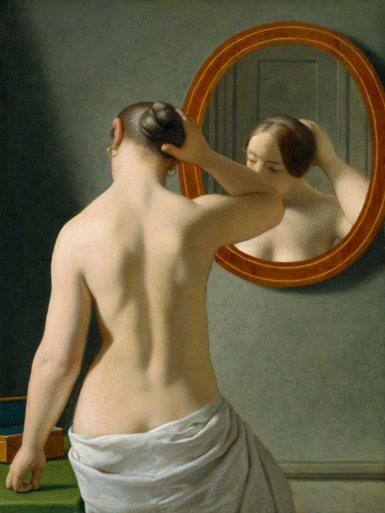 Picture of WOMAN STANDING IN FRONT OF A MIRROR