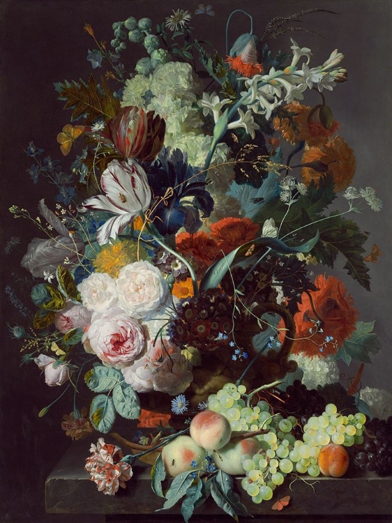 Picture of STILL LIFE WITH FLOWERS AND FRUIT