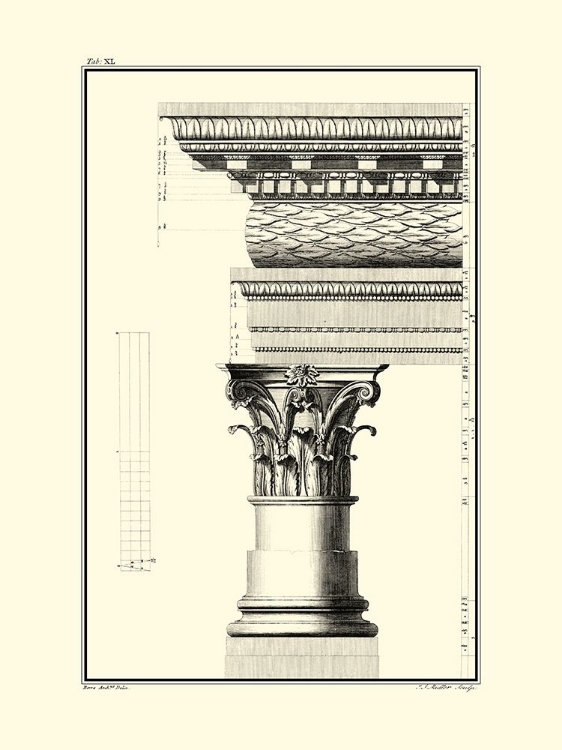 Picture of B AND W COLUMN AND CORNICE III