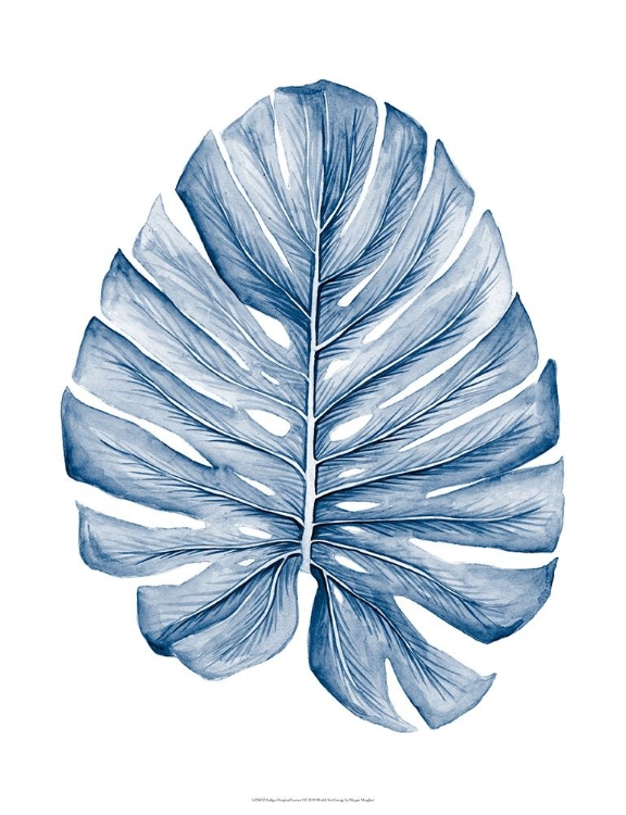 Picture of INDIGO TROPICAL LEAVES I