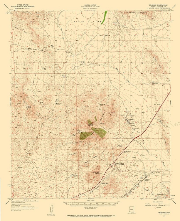 Picture of DRAGOON ARIZONA QUAD - USGS 1958