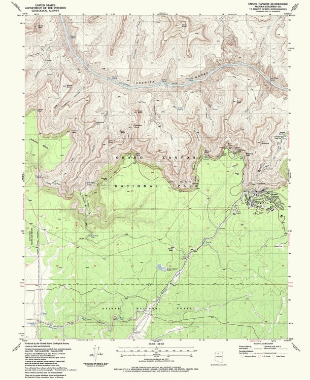 Picture of GRAND CANYON ARIZONA QUAD - USGS 1988