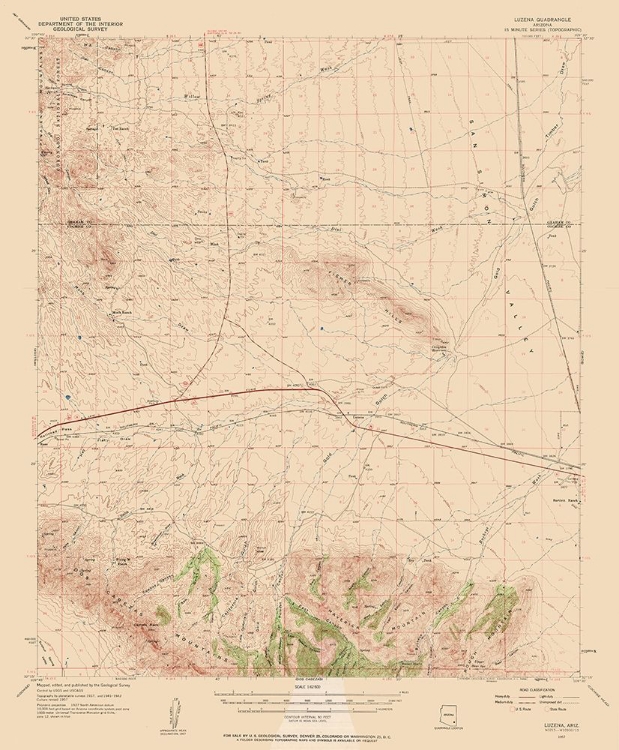 Picture of LUZENA ARIZONA QUAD - USGS 1957