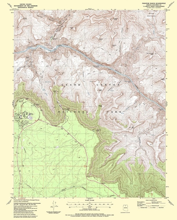 Picture of PHANTOM RANCH ARIZONA QUAD - USGS 1988