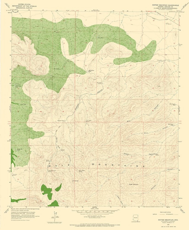 Picture of POTTER MOUNTAIN ARIZONA QUAD - USGS 1958