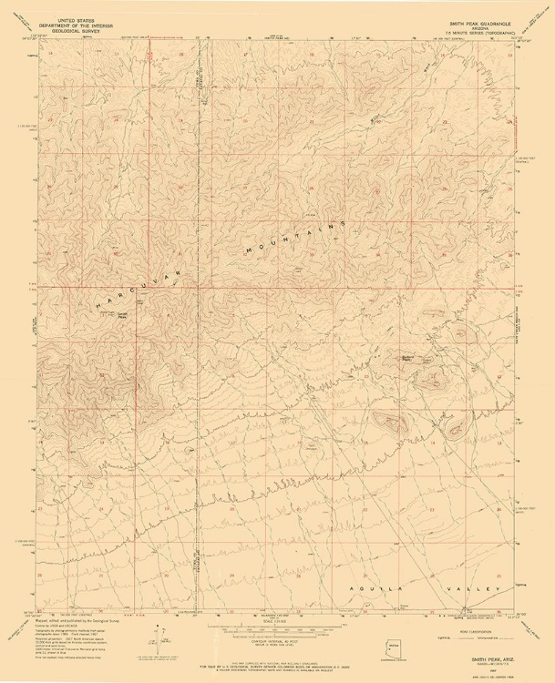 Picture of SMITH CREEK ARIZONA QUAD - USGS 1967