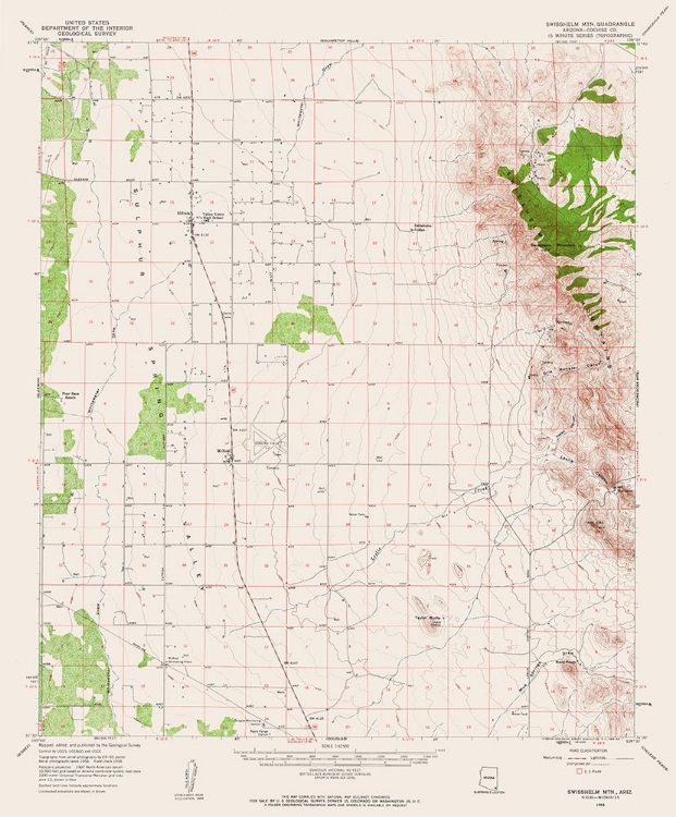 Picture of SWISSHELM MOUNTAIN ARIZONA QUAD - USGS 1958