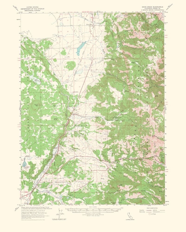 Picture of DAVIS CREEK CALIFORNIA QUAD - USGS 1964