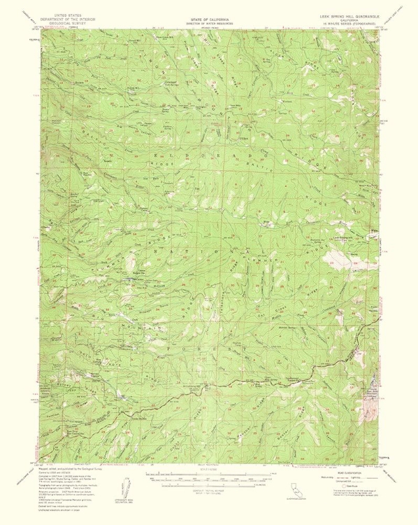 Picture of LEEK SPRING HILL CALIFORNIA QUAD - USGS 1962