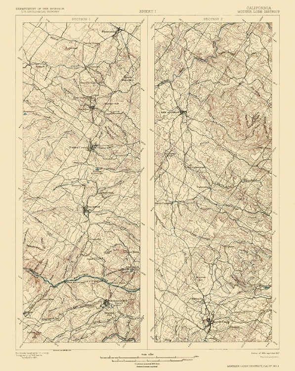 Picture of MOTHER LODE DISTRICT CALIFORNIA 2 OF 2 SHEET