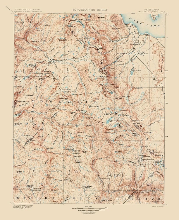 Picture of MT LYELL CALIFORNIA QUAD - MARSHALL 1901