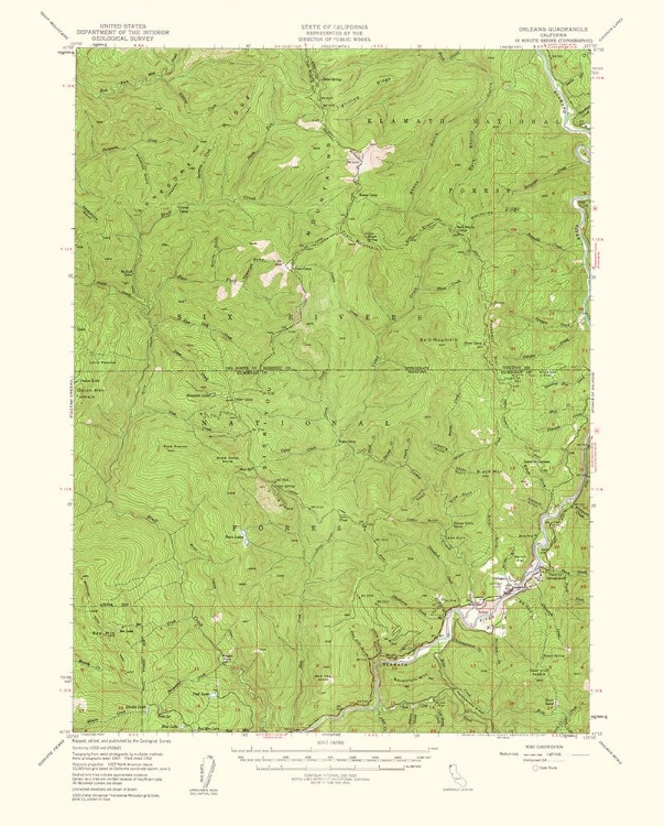 Picture of ORLEANS CALIFORNIA QUAD - USGS 1953