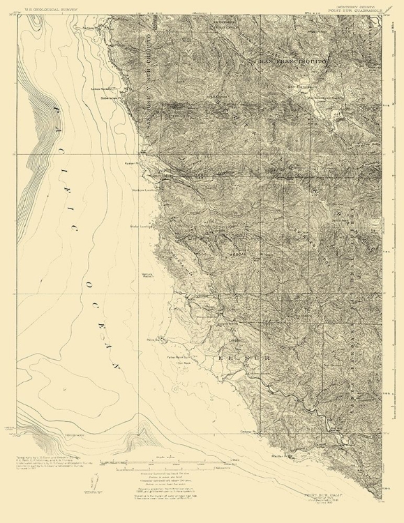 Picture of POINT SUR CALIFORNIA QUAD - USGS 1925