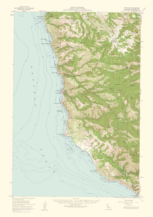 Picture of POINT SUR CALIFORNIA QUAD - USGS 1956