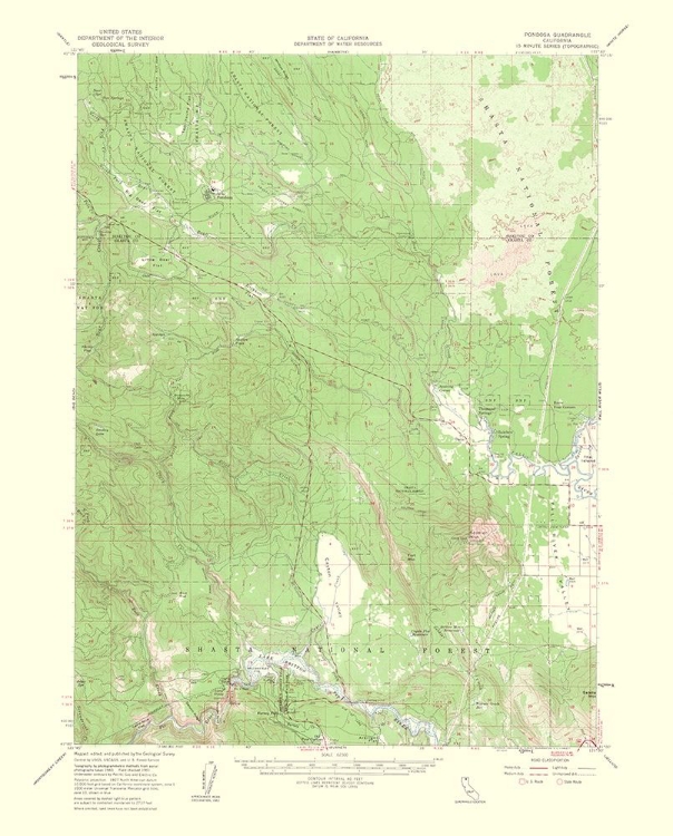 Picture of PONDOSA CALIFORNIA QUAD - USGS 1956