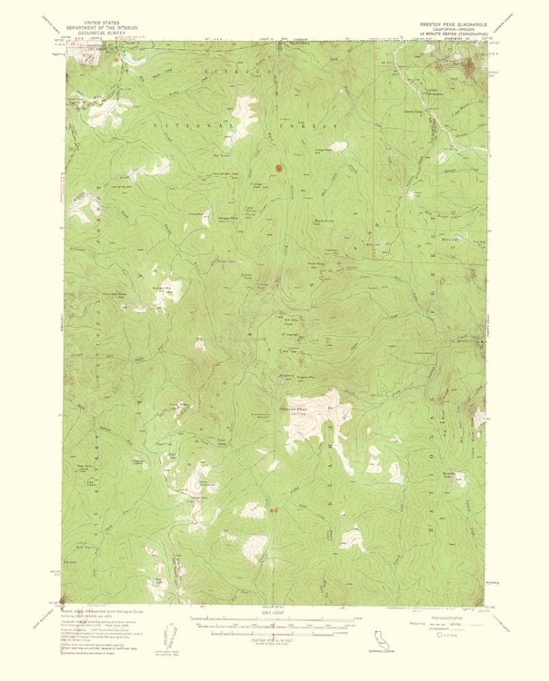 Picture of PRESTON PEAK CALIFORNIA QUAD - USGS 1956