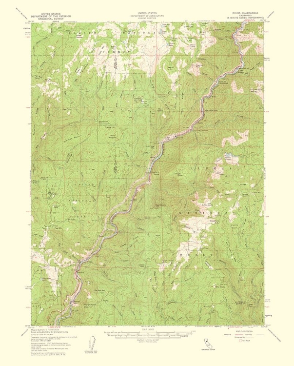 Picture of PULGA CALIFORNIA QUAD - USGS 1956