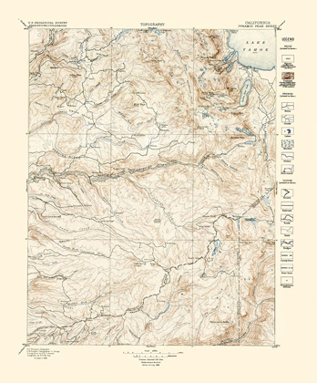 Picture of PYRAMID PEAK CALIFORNIA SHEET - USGS 1896