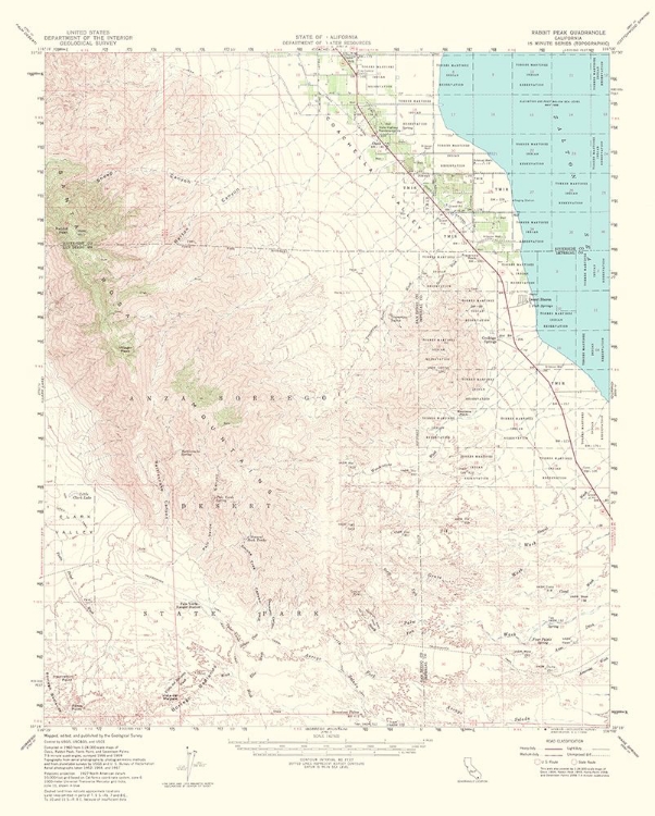 Picture of RABBIT PEAK CALIFORNIA QUAD - USGS 1956