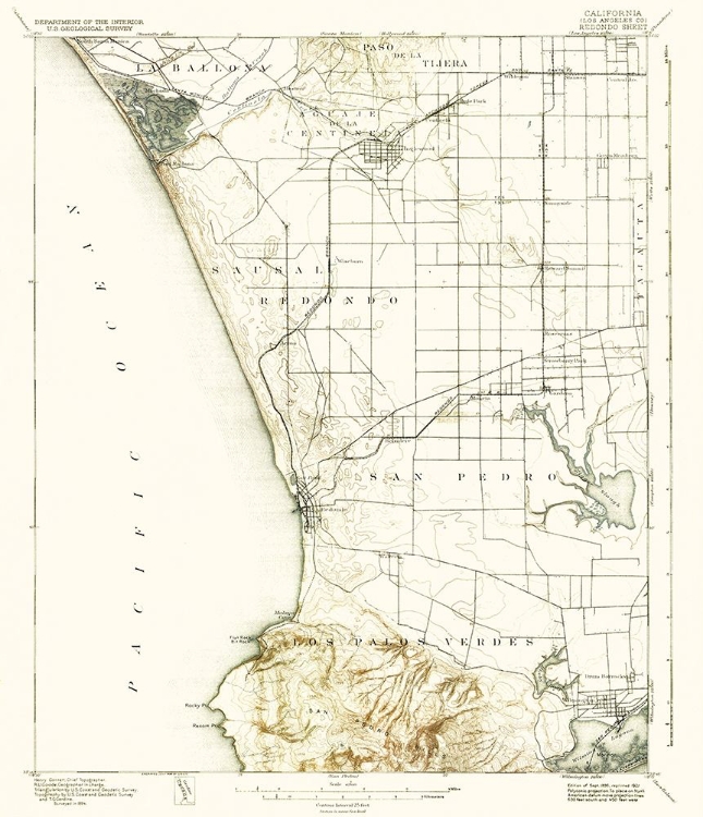 Picture of REDONDO CALIFORNIA SHEET - USGS 1896