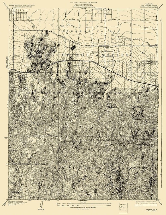 Picture of RESEDA CALIFORNIA QUAD - USGS 1928