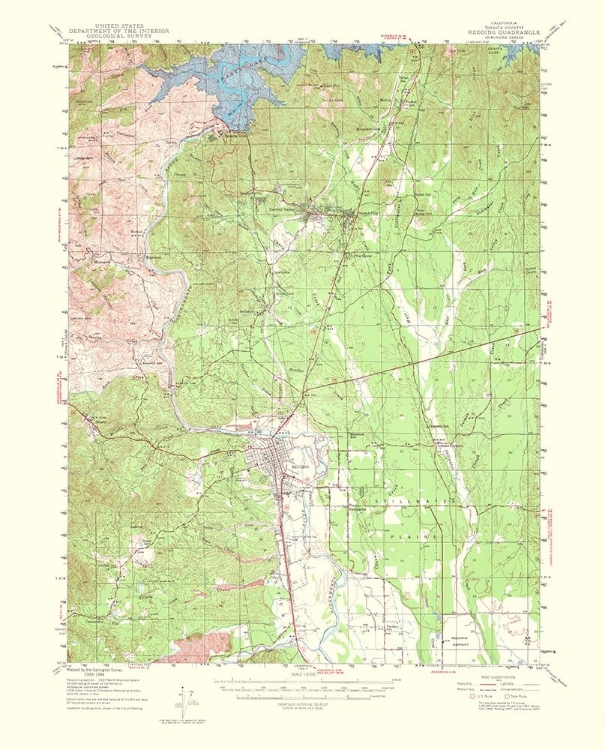 Picture of REDDING CALIFORNIA QUAD - USGS 1956