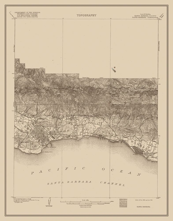 Picture of SANTA BARBARA CALIFORNIA QUAD - USGS 1903
