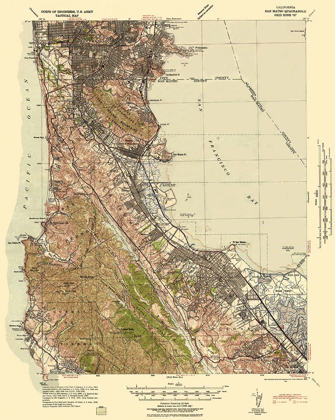 Picture of SAN MATEO CALIFORNIA TACTICAL QUAD - US ARMY 1942