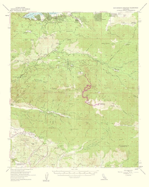 Picture of SAN GORGONIO MOUNTAINS CALIFORNIA QUAD - USGS 1963