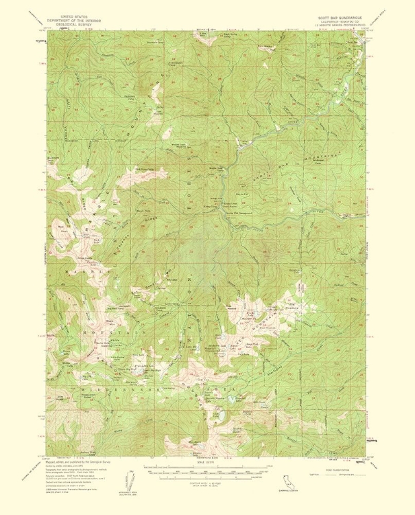 Picture of SCOTT BAR CALIFORNIA QUAD - USGS 1956