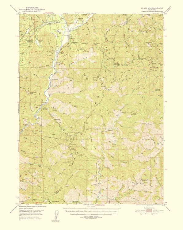 Picture of SCHELL MOUNTAIN CALIFORNIA QUAD - USGS 1956