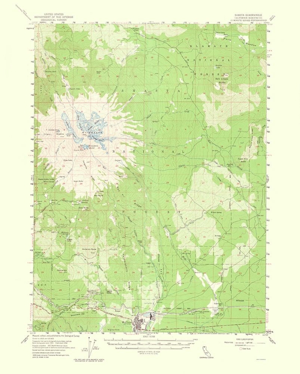 Picture of SHASTA CALIFORNIA QUAD - USGS 1964