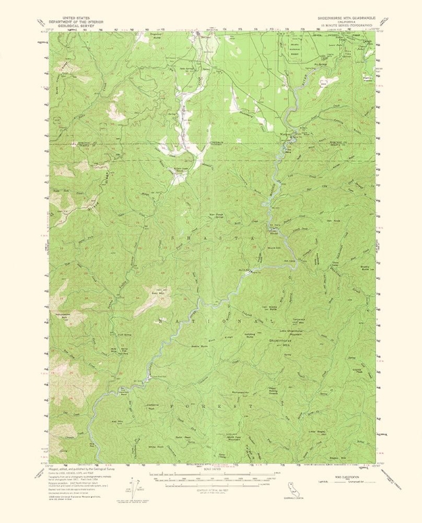 Picture of SHOEINHORSE MOUNTAIN CALIFORNIA QUAD - USGS 1964