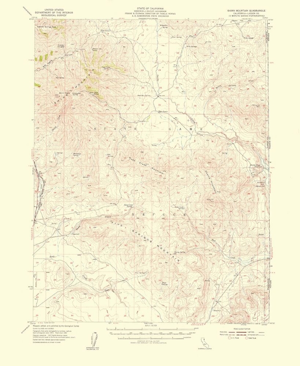 Picture of SHINN MOUNTAIN CALIFORNIA QUAD - USGS 1956