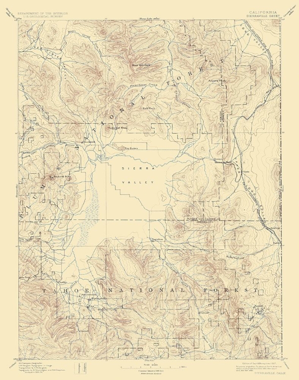 Picture of SIERRAVILLE CALIFORNIA SHEET - USGS 1894